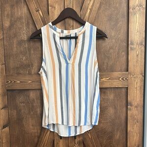 A New Day Blue and White Sleeveless Tank Top